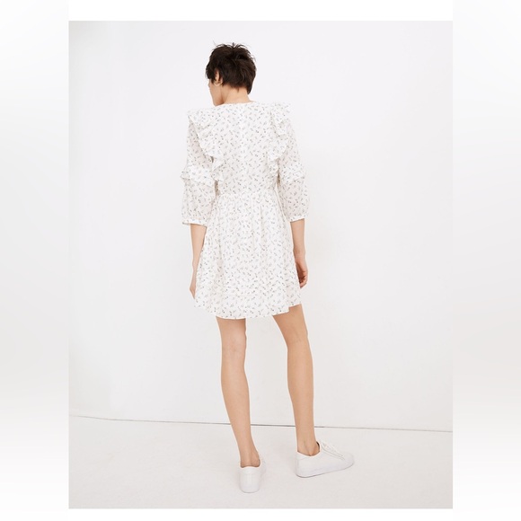 Madewell Ruffled Pleat-Sleeve Mini Dress in Spring Fling - Picture 3 of 5